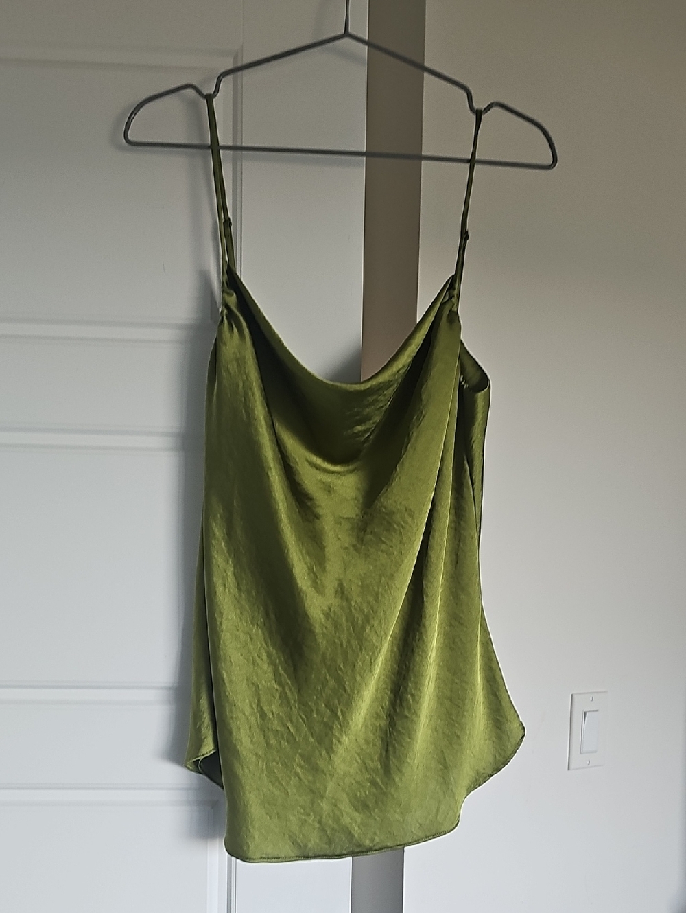 Wilfred Olive Green Satin Cowl Camisole